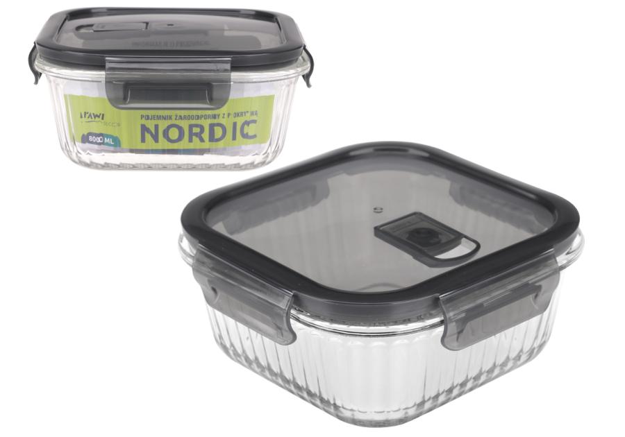 Zdjęcie: Pojemnik żaroodporny Nordic 800 ml kwadratowy 91468 RAVI