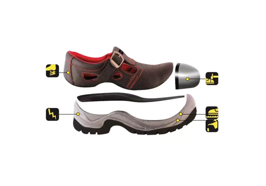 Zdjęcie: Sandały bezpieczne D1 skórzane S1 SRC rozmiar 41 DEDRA