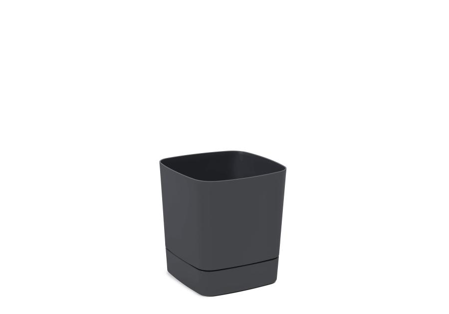 Zdjęcie: Donica z podstawką Clima 19x19 cm antracytowa LAMELA PLASTIC