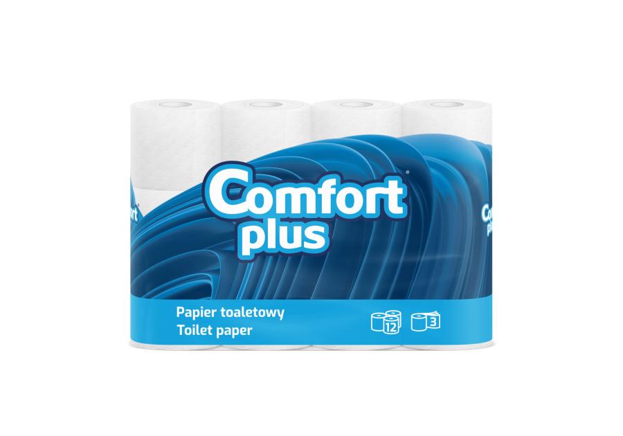Zdjęcie: Papier toaletowy 12 rolek - 3 warstwy COMFORT PLUS