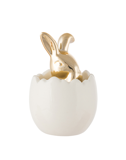 Zdjęcie: Figurka ceramiczna złoty zając w jajku 5,5x5,5x8 cm dekor A ALTOMDESIGN