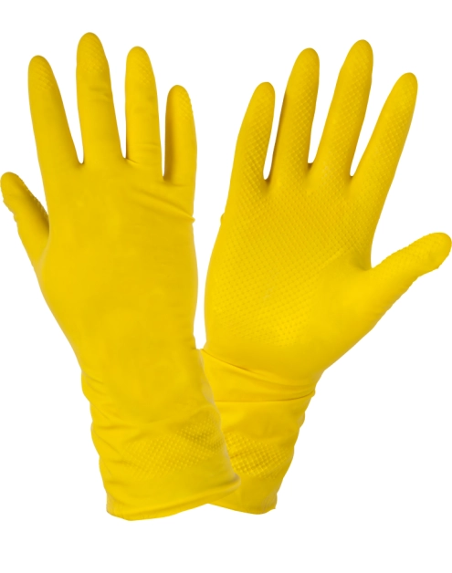 Zdjęcie: Rękawice lateks gospodarcze antyp. żółte, karta, "9", CE, LAHTI PRO