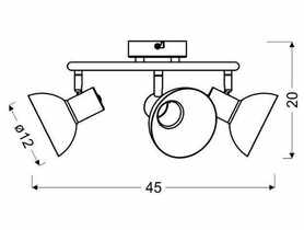 Lampa sufitowa Diso 3-punktowa spirala CANDELLUX