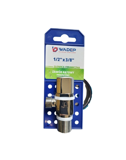 Zdjęcie: Zawór kątowy kulowy z głowicą ceramiczną kwadratowy - 1/2"x3/8" WADEP