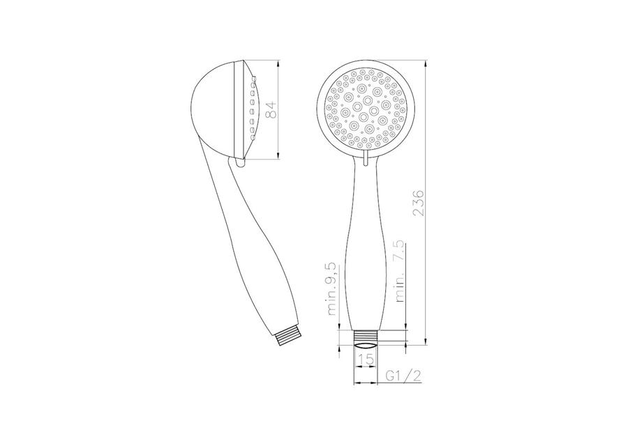 Zdjęcie: Słuchawka natryskowa 3F Elia chrom INVENA