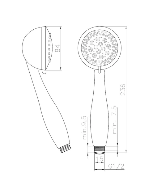 Zdjęcie: Słuchawka natryskowa 3F Elia chrom INVENA