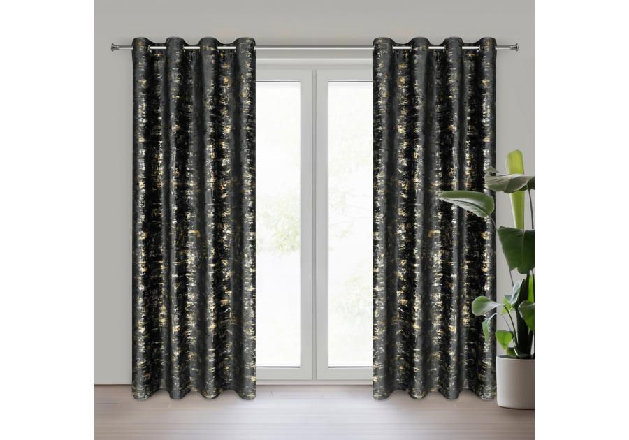 Zdjęcie: Zasłona gotowa Tami 140 x 250 cm czarny EUROFIRANY