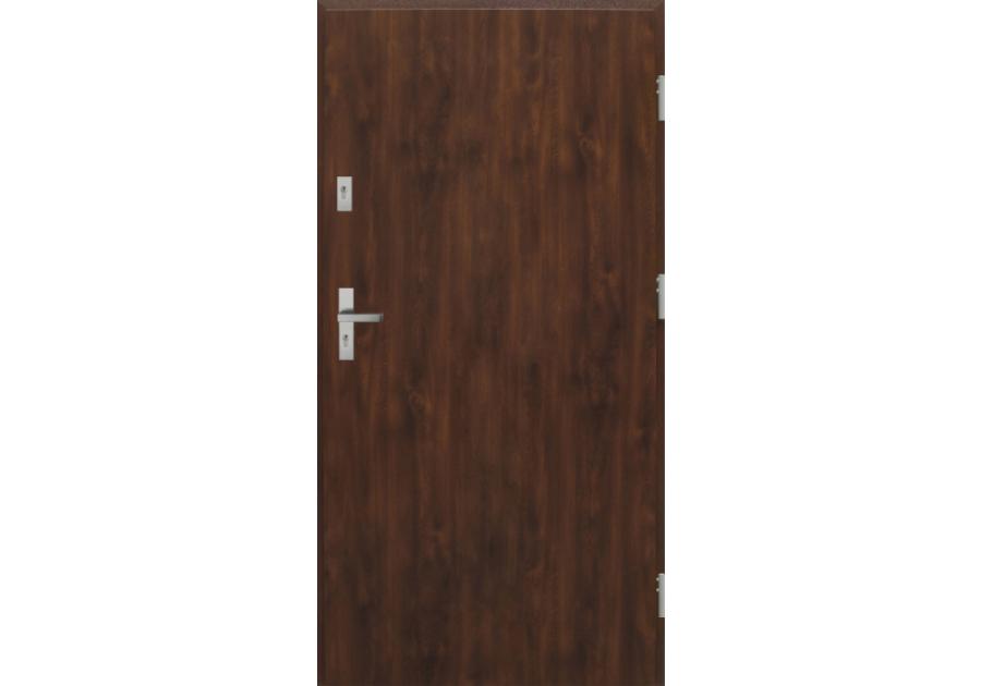Zdjęcie: Drzwi zewnętrzne stalowo-drewniane Disting Otello 01 Orzech 100 cm prawe KR CENTER