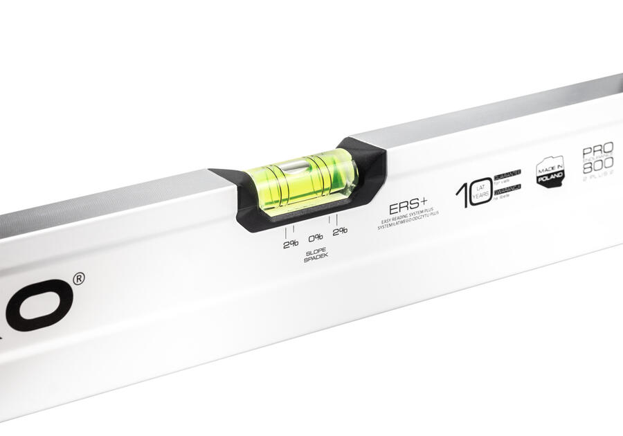 Zdjęcie: Poziomnica PRO800 malowana biała dwustronnie frezowana z libellą 2% 60 cm PRO