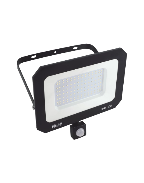 Zdjęcie: Naświetlacz SMD LED z czujnikiem ruchu Aston S 100 W NW kolor czarny STRUHM