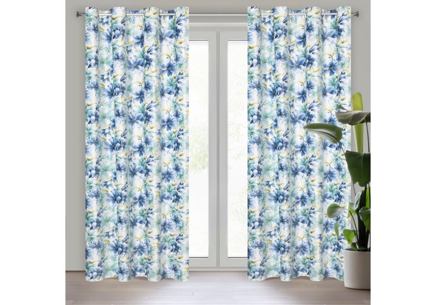 Zdjęcie: Zasłona gotowa Larysa 140x250 cm niebieski EUROFIRANY