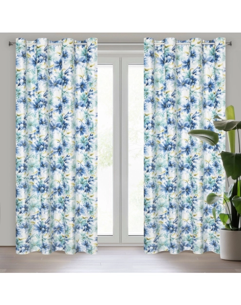 Zdjęcie: Zasłona gotowa Larysa 140x250 cm niebieski EUROFIRANY