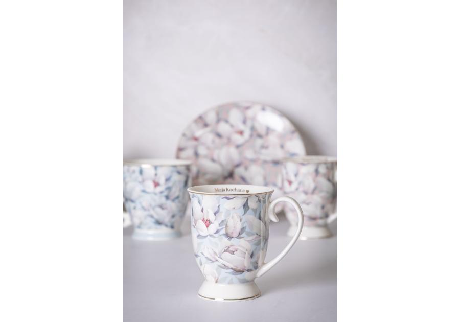 Zdjęcie: Kubek Magnolia błękitna na stopce 320 ml dekoracja Moja kochana ALTOM DESIGN