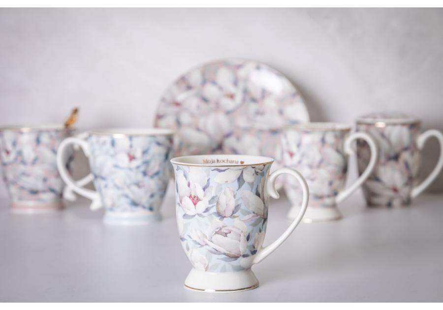 Zdjęcie: Kubek Magnolia błękitna na stopce 320 ml dekoracja Moja kochana ALTOM DESIGN