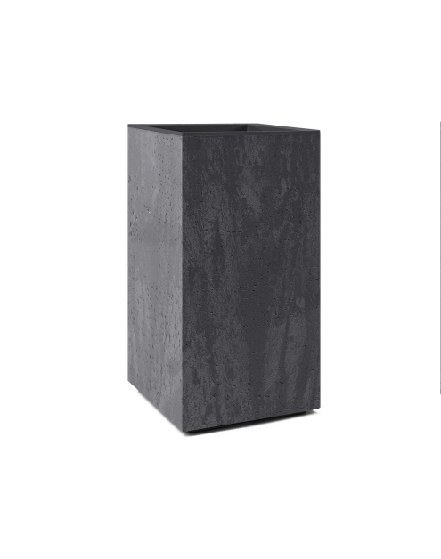 Zdjęcie: Kwietnik Karo 300x300x600 mm beton recycled, czarny beton LAMELA