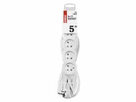 Przedłużacz 5 m, 5 gniazd, biały, PVC, 1 mm2 EMOS