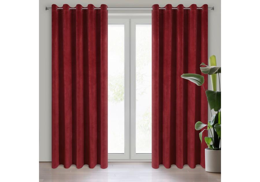 Zdjęcie: Zasłona gotowa Villa 140x250 cm ciemnobordowy EUROFIRANY