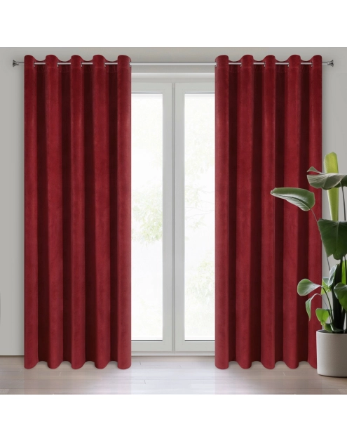 Zdjęcie: Zasłona gotowa Villa 140x250 cm ciemnobordowy EUROFIRANY