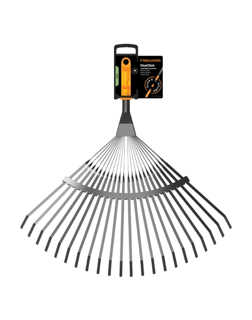 Zdjęcie: Grabie metalowe do liści wachlarzowe, głowica One Click FISKARS