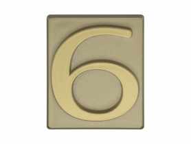 Cyfra 6 lub 9 PCV samoprzylepna 4x4,7 cm oliwka DOMINO