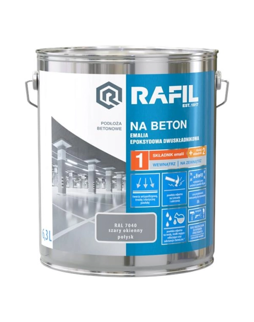 Zdjęcie: Emalia Epoksydowa beton szary RAL7040 6,3 L RAFIL