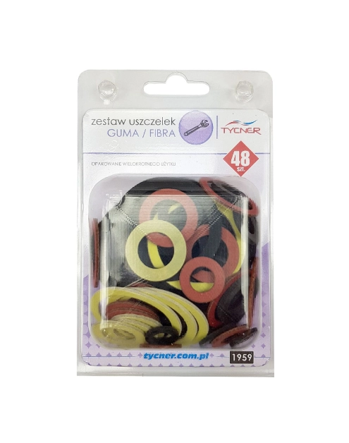 Zdjęcie: Zestaw uszczelek fibra/guma blister 48 elementów TYCNER