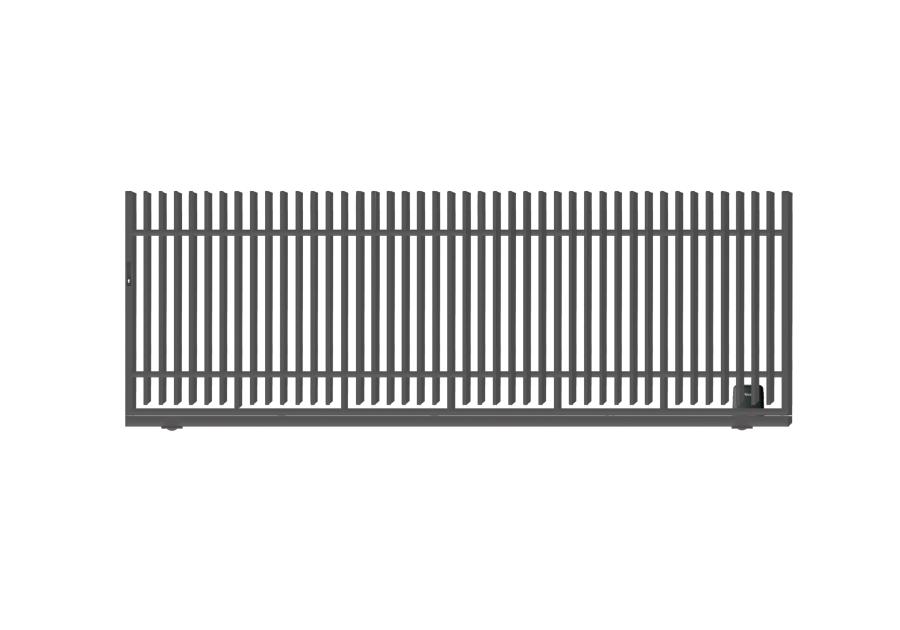 Zdjęcie: Brama przesuwna bez przeciwwagi Anika 4,00 m, 1,50 m, z zamkiem hakowym, automatem, prawa POLBRAM