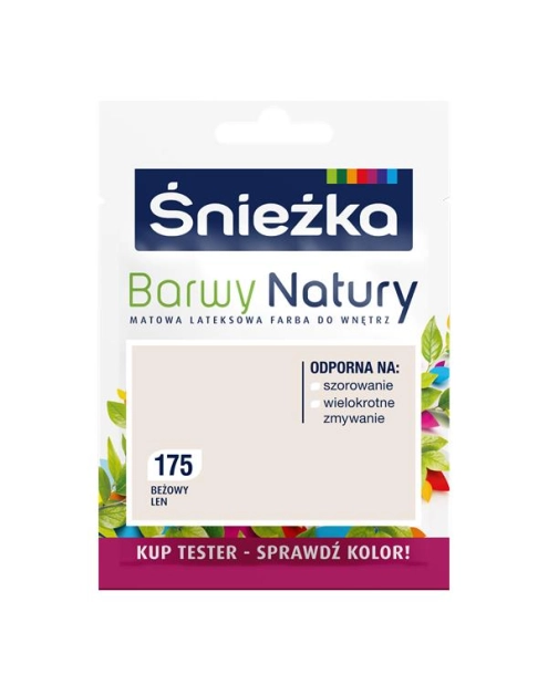 Zdjęcie: Tester koloru Barwy Natury beżowy len 175 25 ml ŚNIEŻKA