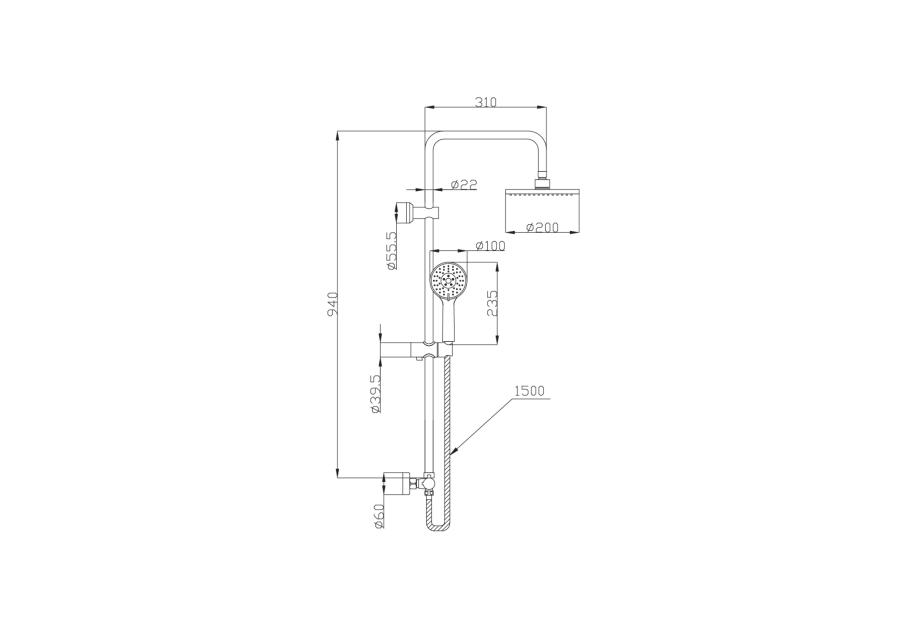 Zdjęcie: Deszczownia Esla chrom INVENA