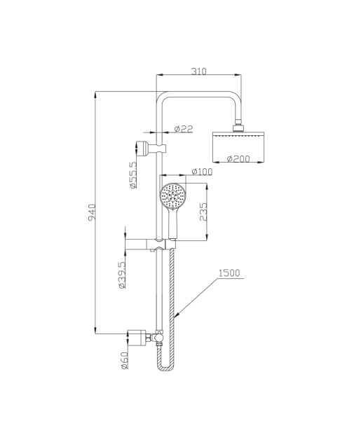 Zdjęcie: Deszczownia Esla chrom INVENA