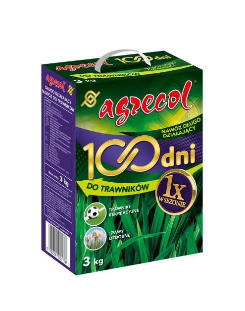 Zdjęcie: Nawóz do trawników 100 dni 3 kg AGRECOL