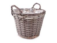 Zdjęcie: Kosz z uchwytami z folią do obsadzania kwiatami 31x24/29 cm duży TIN TOURS