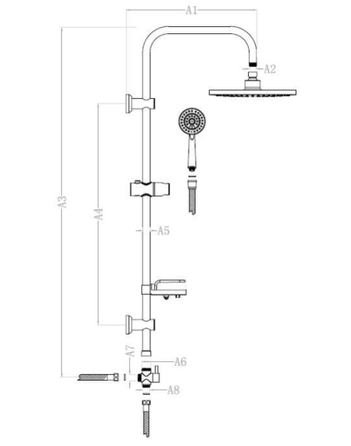 Zdjęcie: Deszczownia Corso chrom INVENA