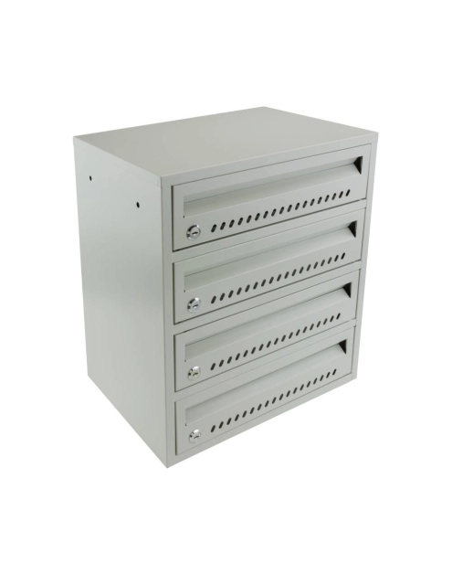 Zdjęcie: Skrzynka na listy lokatorska 4 komorowa 445x395x270 mm szara METRO