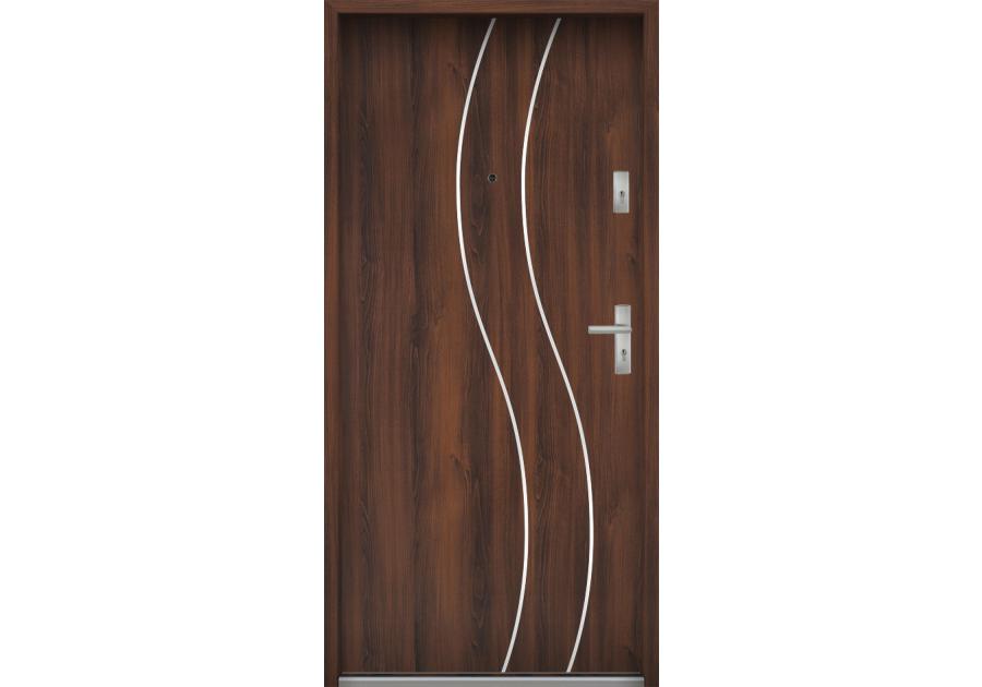 Zdjęcie: Drzwi wejściowe do mieszkań Bastion R-59 Orzech 80 cm lewe ODO KR CENTER