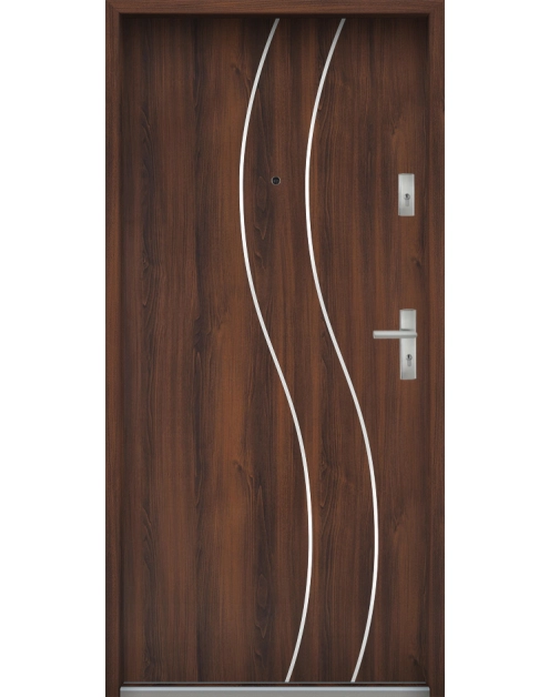 Zdjęcie: Drzwi wejściowe do mieszkań Bastion R-59 Orzech 80 cm lewe ODO KR CENTER