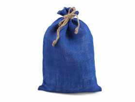 Worek jutowy prezentowy 26x38 cm niebieski dekoracyjny TIN TOURS