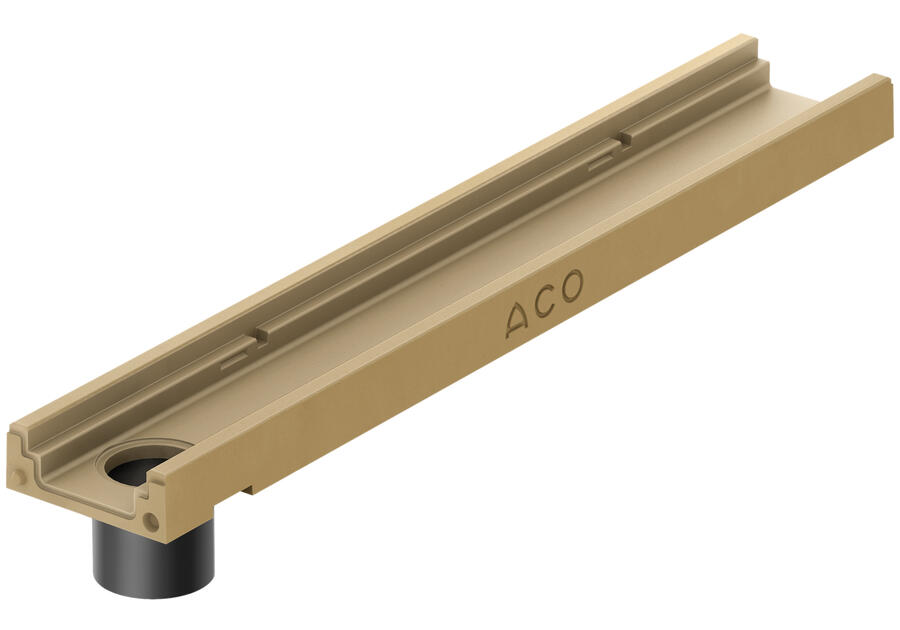 Zdjęcie: Kanał niski z polimerobetonu z króćcem odpływowym fi110, 6 cm x 1 m Deckline P ACO