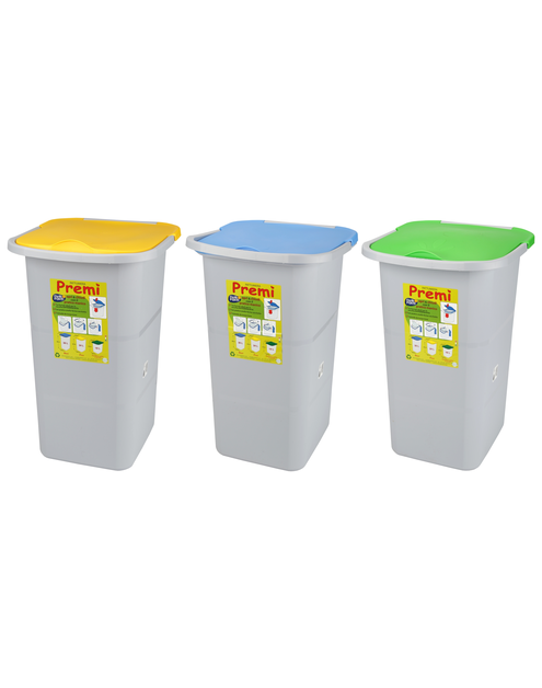 Zdjęcie: Kosz do segregacji odpadów pojedynczy 24 L żółty RAVI