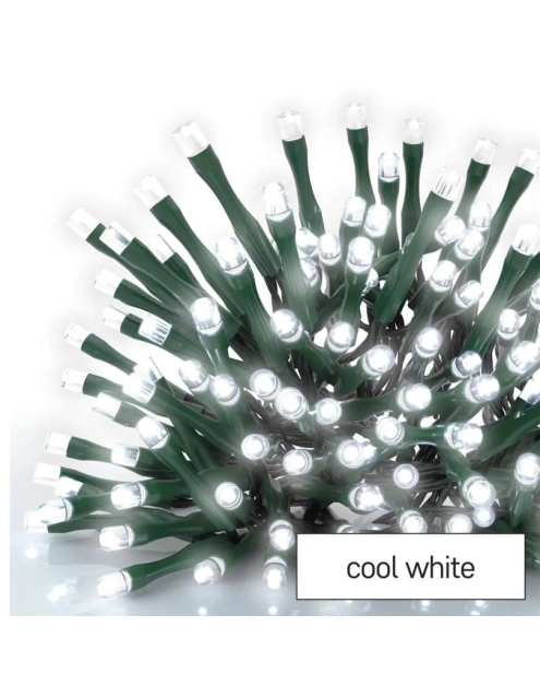 Zdjęcie: Lampki choinkowe Classic 240 LED 24 m zimna biel, zielony przewód, IP44, timer EMOS