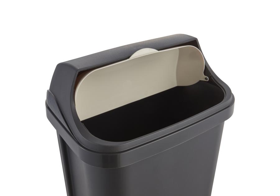 Zdjęcie: Kosz na śmieci z odchylaną pokrywą Rasmus 10 L grafit KEEEPER