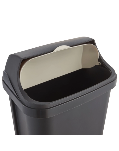 Zdjęcie: Kosz na śmieci z odchylaną pokrywą Rasmus 10 L grafit KEEEPER