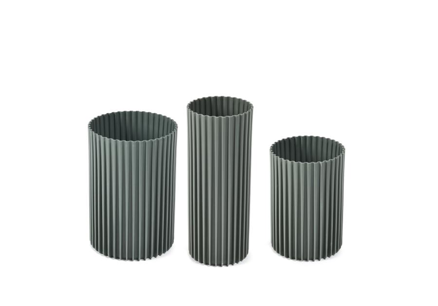 Zdjęcie: Zestaw wazonów Nemo, 3 sztuki recycled, szarozielony LAMELA