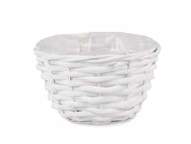 Osłonka wiklinowa S biała okragła TIN TOURS