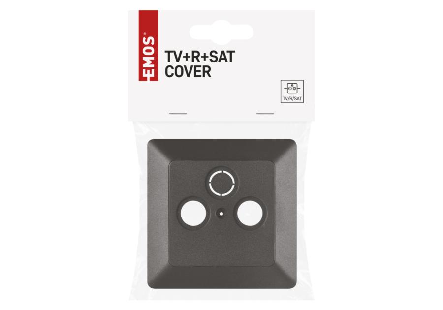 Zdjęcie: Pokrywa gniazda TV+R+SAT antracyt EMOS