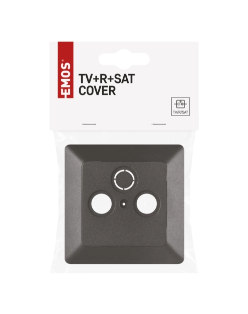 Zdjęcie: Pokrywa gniazda TV+R+SAT antracyt EMOS