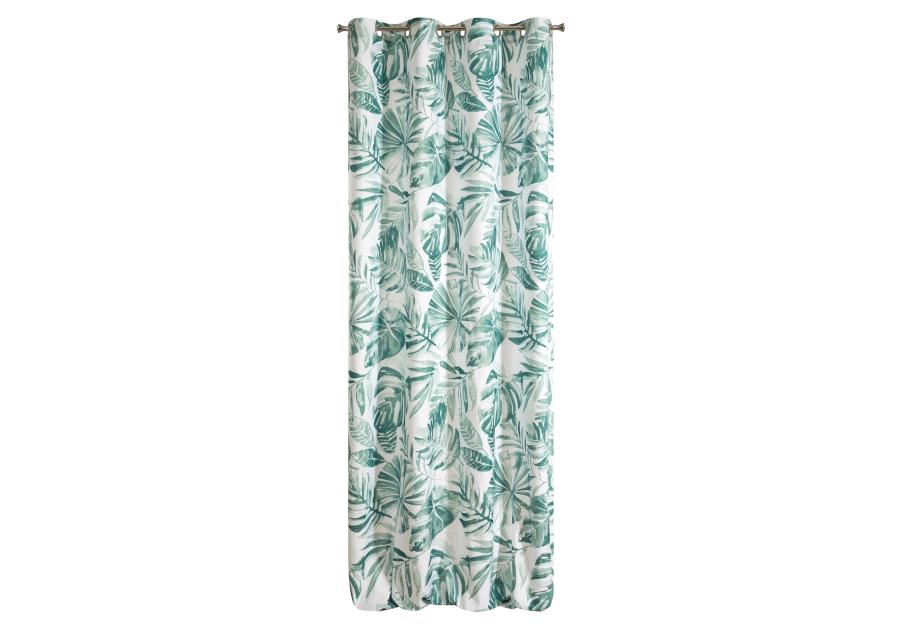 Zdjęcie: Zasłona zaciemniająca Arlena 140x250 cm biało-zielona na przelotkach EUROFIRANY