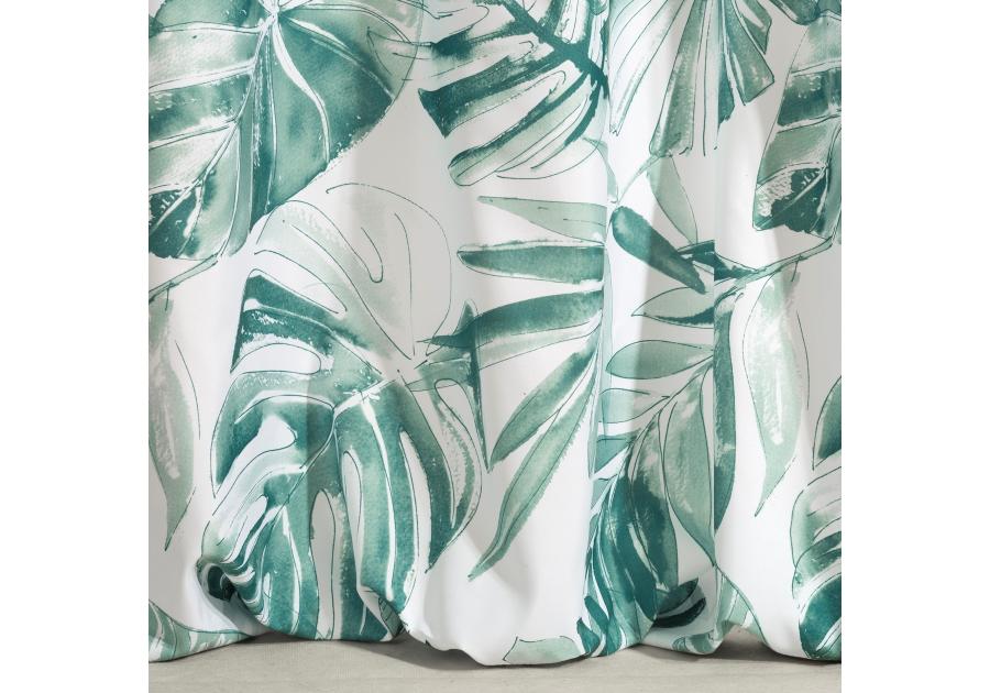 Zdjęcie: Zasłona zaciemniająca Arlena 140x250 cm biało-zielona na przelotkach EUROFIRANY