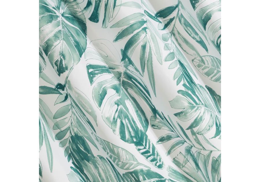 Zdjęcie: Zasłona zaciemniająca Arlena 140x250 cm biało-zielona na przelotkach EUROFIRANY