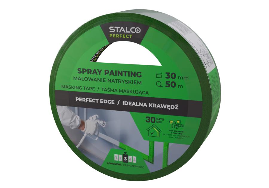 Zdjęcie: Taśma maskująca do malowania natryskiem 30 mm x 50 m PERFECT